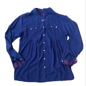 Johnny Was Pete & greta blue tunic blouse